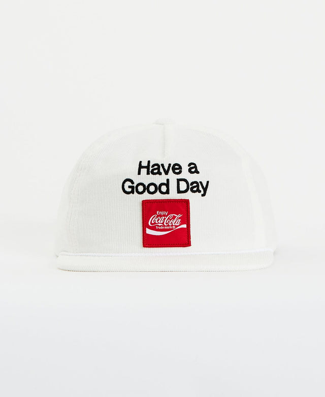 model wears Coca-Cola Good Day Cap White Headwear White - image 1