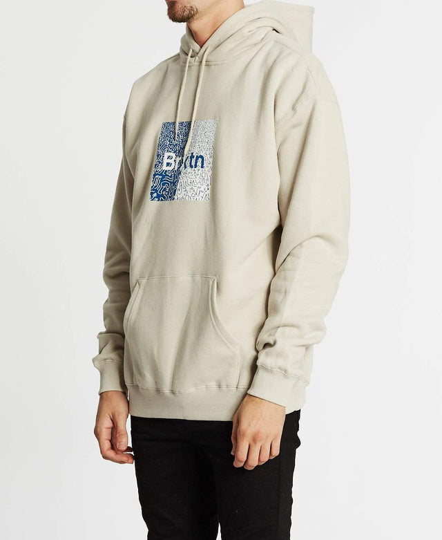 Brixton Crowd Hoodie Stone