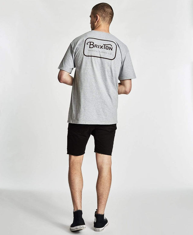 Brixton Grade T-Shirt Heather Grey/Plum
