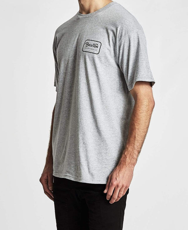 Brixton Grade T-Shirt Heather Grey/Plum