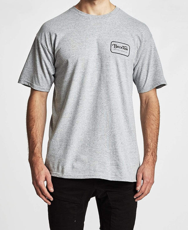 Brixton Grade T-Shirt Heather Grey/Plum