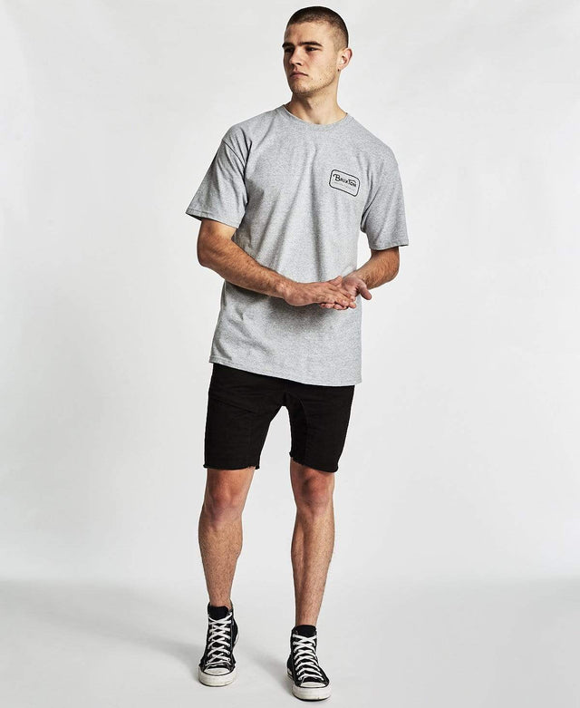 Brixton Grade T-Shirt Heather Grey/Plum