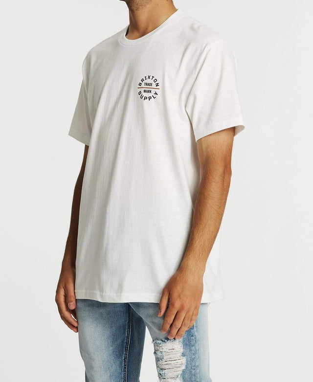 Brixton Oath V T-Shirt White/Amber