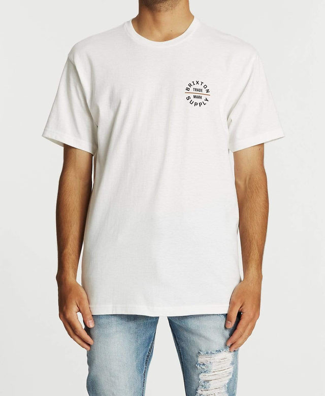Brixton Oath V T-Shirt White/Amber