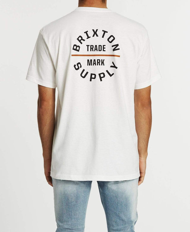 Brixton Oath V T-Shirt White/Amber