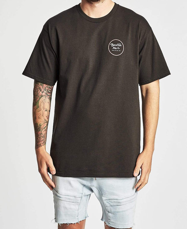Brixton Wheeler II T-Shirt Washed Black