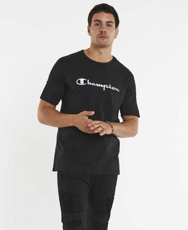 Champion Champion Foil Script T-Shirt Black