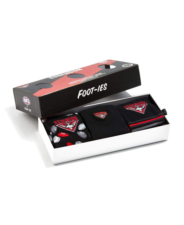 Footies Essendon Bombers 3-Pack Socks Gift Box