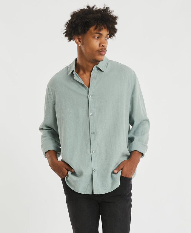 Inventory Newport Linen Long Sleeve Shirt Pigment Sage
