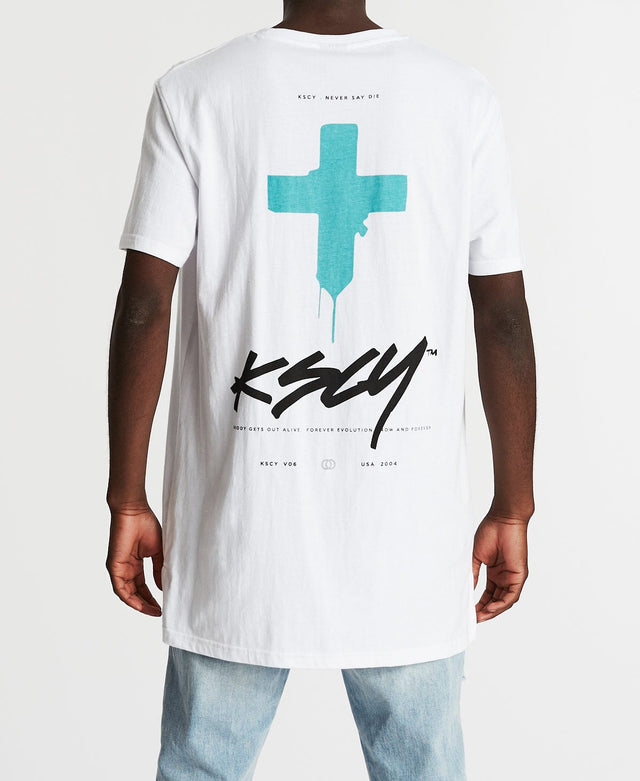 Kiss Chacey Animosity Step Hem T-Shirt White