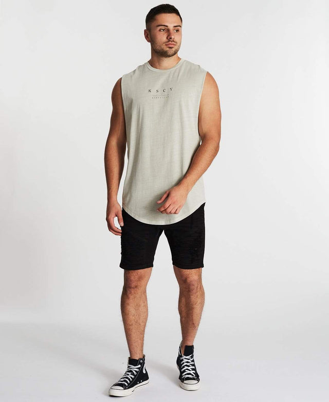 Kiss Chacey Antichrist Dual Curved Muscle Tee Pigment Stone