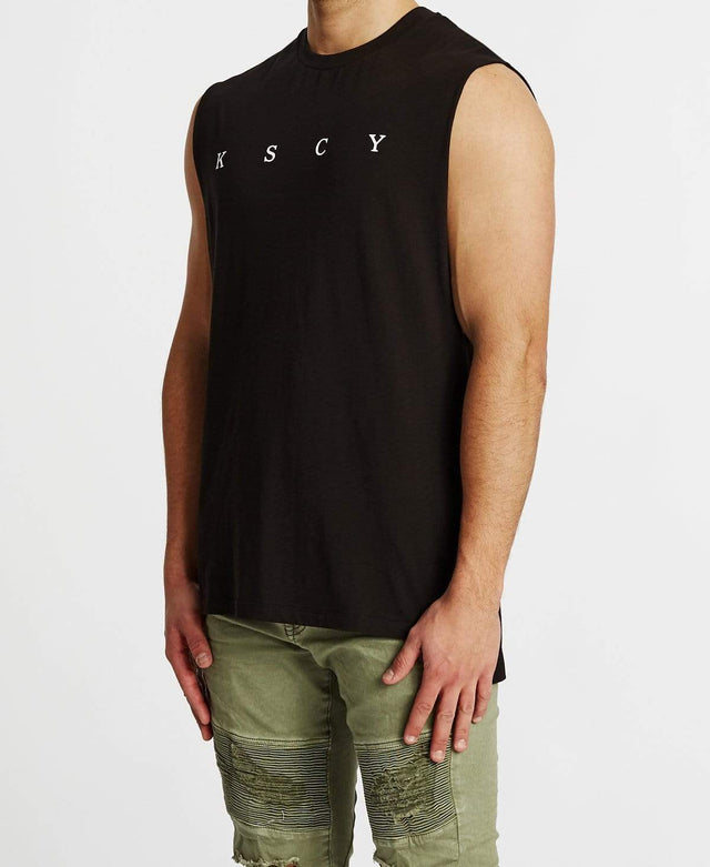 Kiss Chacey Apex Step Hem Muscle Tee Jet Black