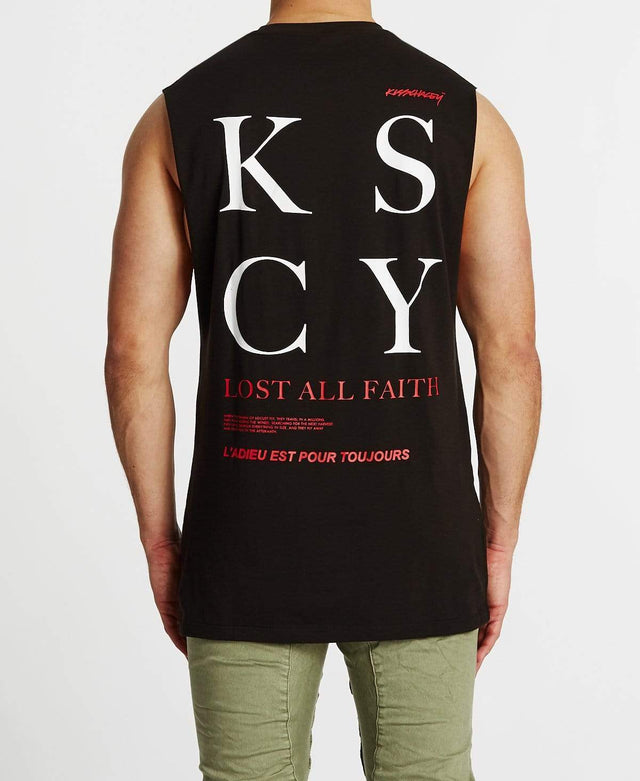 Kiss Chacey Apex Step Hem Muscle Tee Jet Black