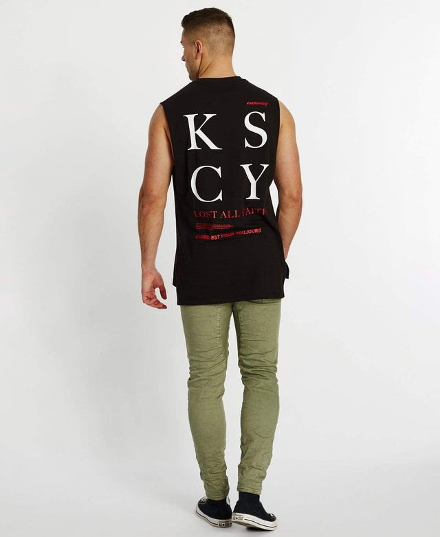 Kiss Chacey Apex Step Hem Muscle Tee Jet Black