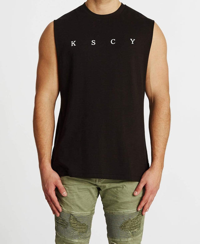 Kiss Chacey Apex Step Hem Muscle Tee Jet Black