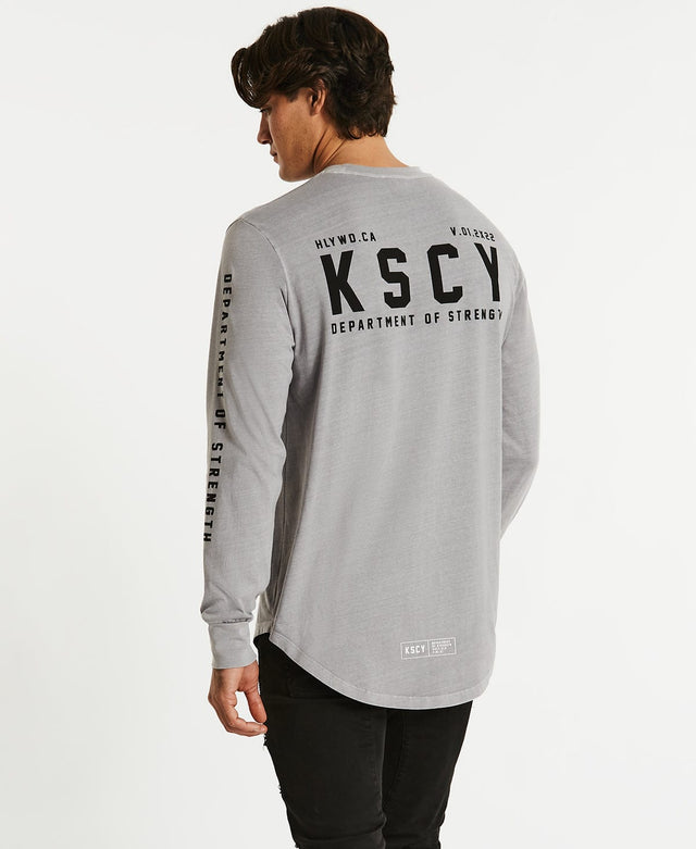 Kiss Chacey Blind Dual Curved Long Sleeve T-Shirt Pigment Gull