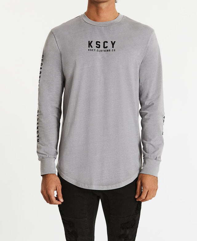 Kiss Chacey Blind Dual Curved Long Sleeve T-Shirt Pigment Gull