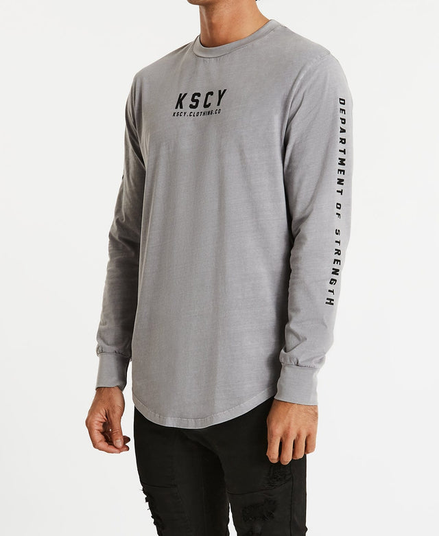 Kiss Chacey Blind Dual Curved Long Sleeve T-Shirt Pigment Gull