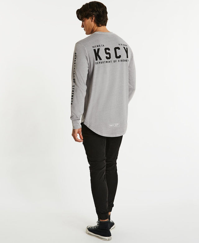 Kiss Chacey Blind Dual Curved Long Sleeve T-Shirt Pigment Gull