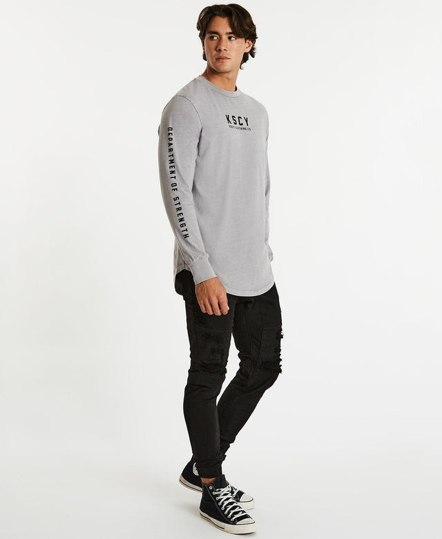 Kiss Chacey Blind Dual Curved Long Sleeve T-Shirt Pigment Gull