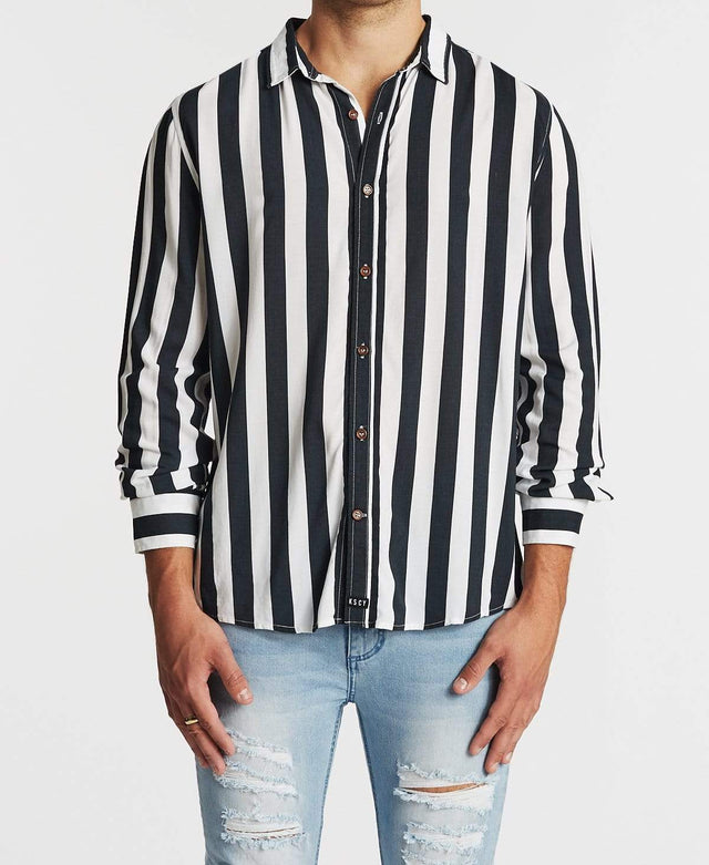 Kiss Chacey Bombay Standard Long Sleeve Shirt Blue/White Stripe