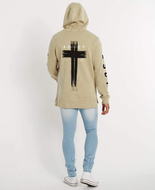 Kiss Chacey Breakdown Step Hem Hoodie Pigment Sand