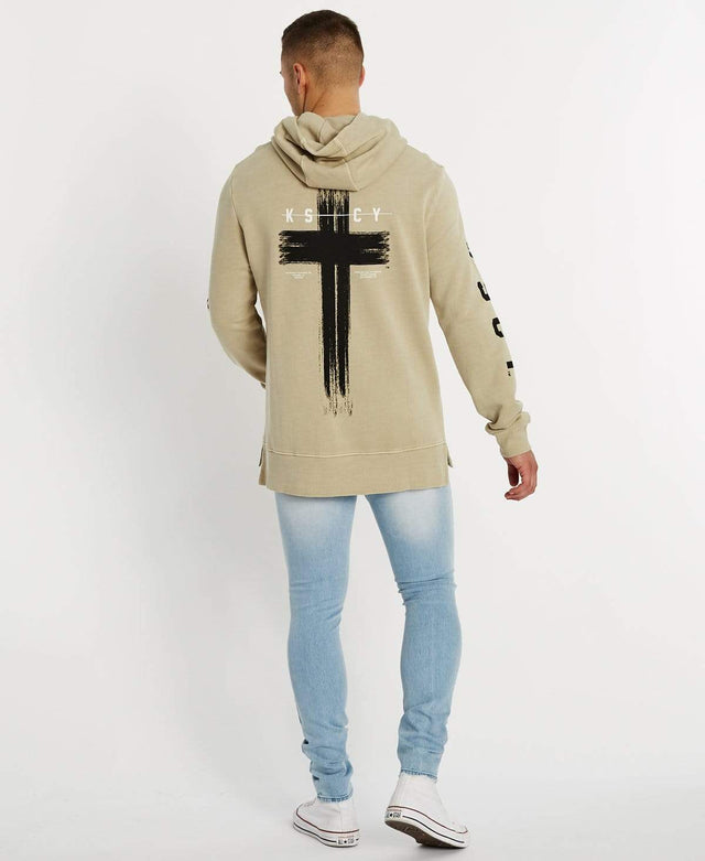 Kiss Chacey Breakdown Step Hem Hoodie Pigment Sand