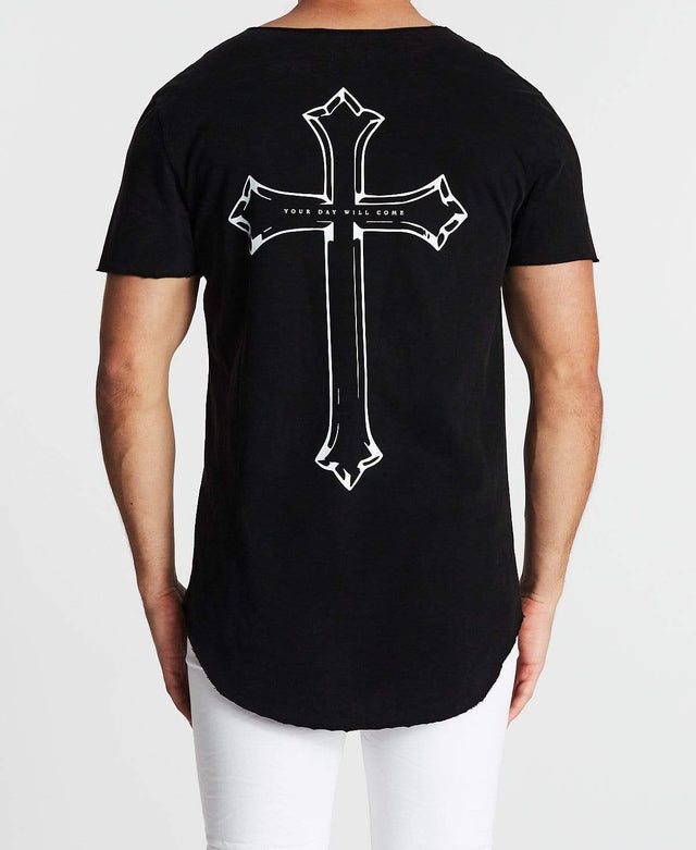 Kiss Chacey Creeping Death Raw V Neck T-Shirt Mineral Black