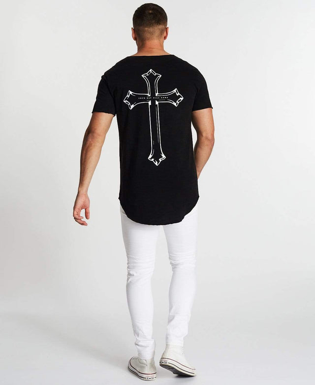 Kiss Chacey Creeping Death Raw V Neck T-Shirt Mineral Black