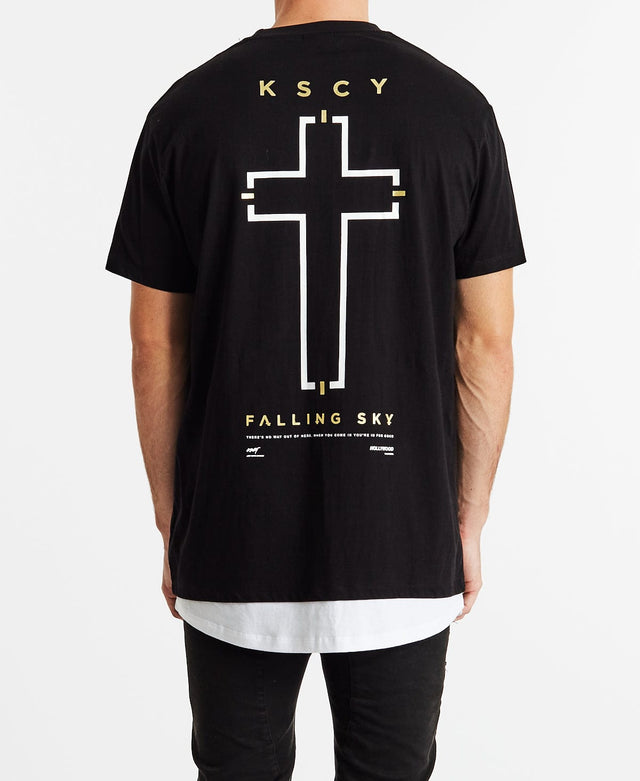 Kiss Chacey Deficits Relaxed Layered T-Shirt Jet Black