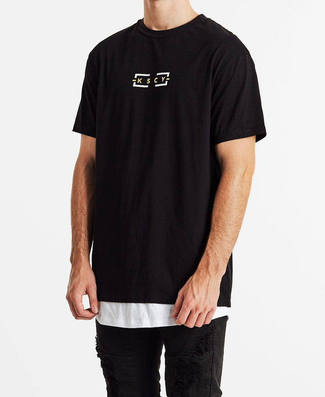 Kiss Chacey Deficits Relaxed Layered T-Shirt Jet Black