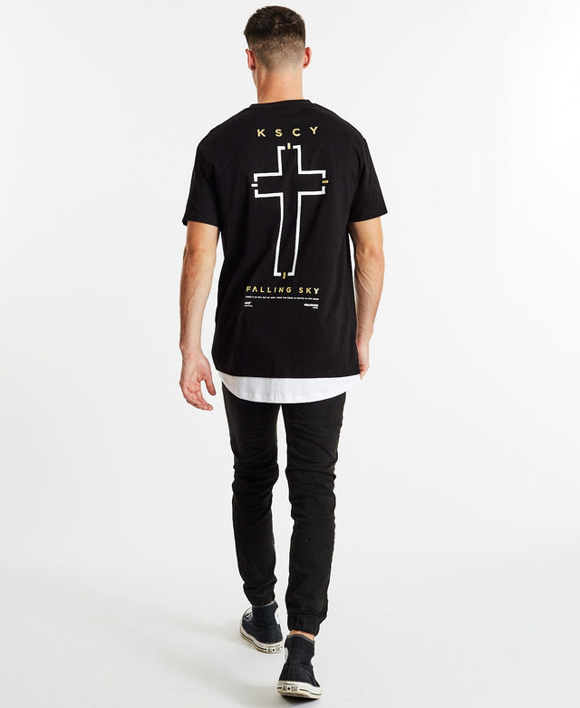 Kiss Chacey Deficits Relaxed Layered T-Shirt Jet Black