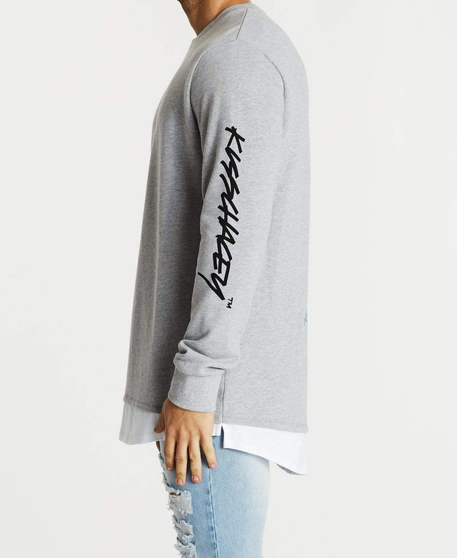 Kiss Chacey Die Young Layered Jumper Grey Marle