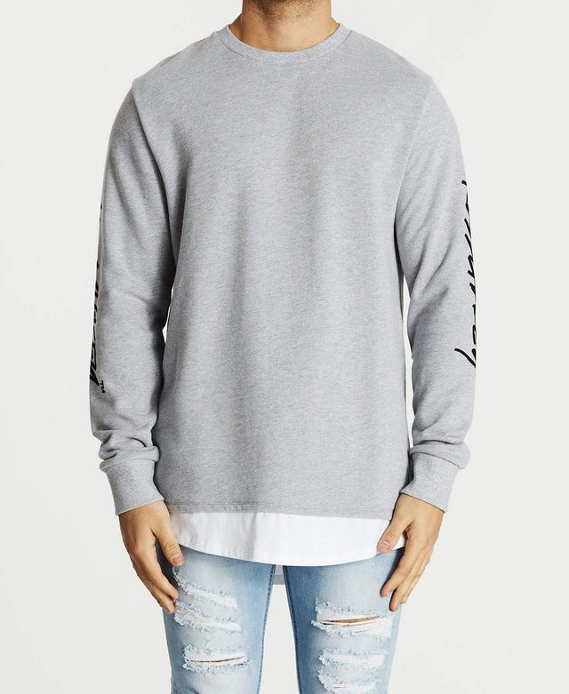 Kiss Chacey Die Young Layered Jumper Grey Marle
