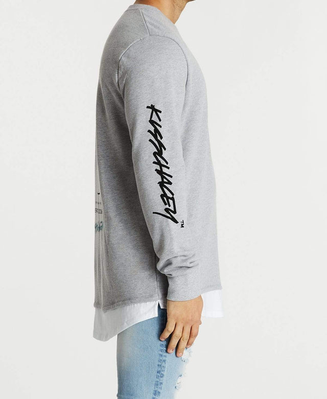 Kiss Chacey Die Young Layered Jumper Grey Marle