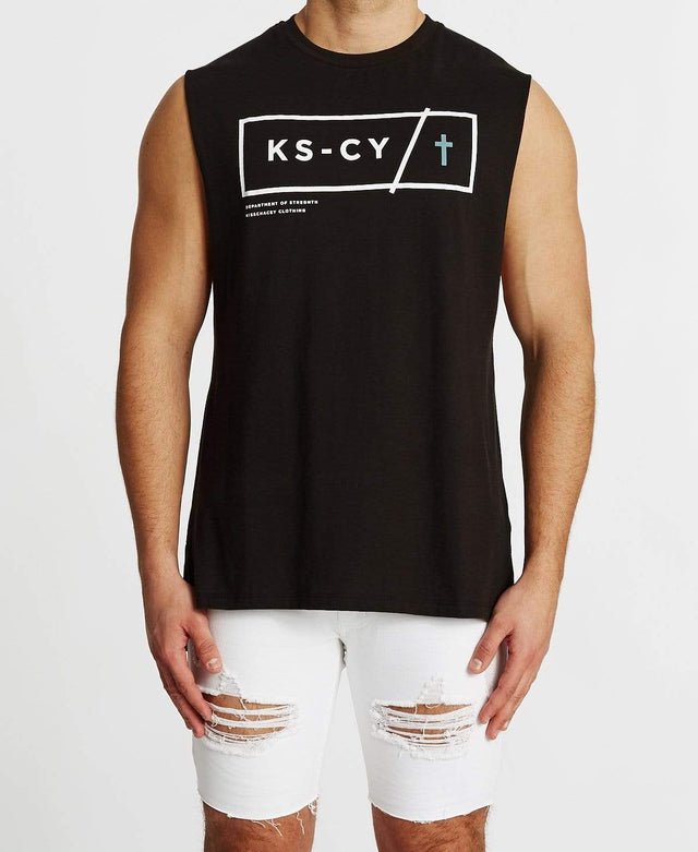 Kiss Chacey Durham Step Hem Muscle Tee Jet Black