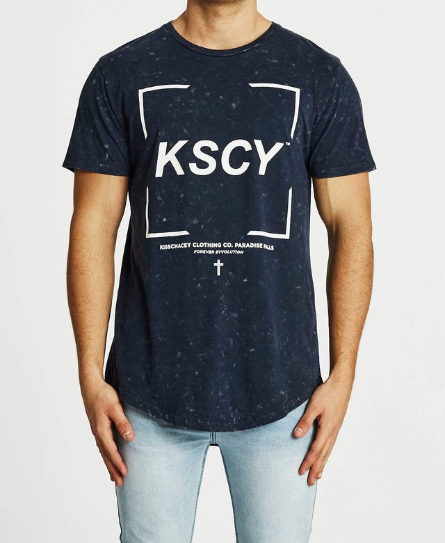 Kiss Chacey Endings Dual Curve T-Shirt Acid Navy