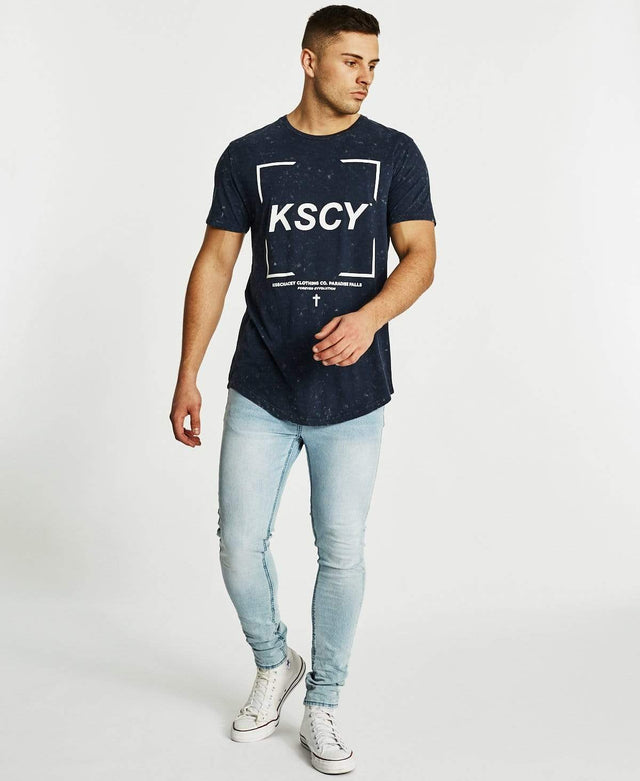 Kiss Chacey Endings Dual Curve T-Shirt Acid Navy