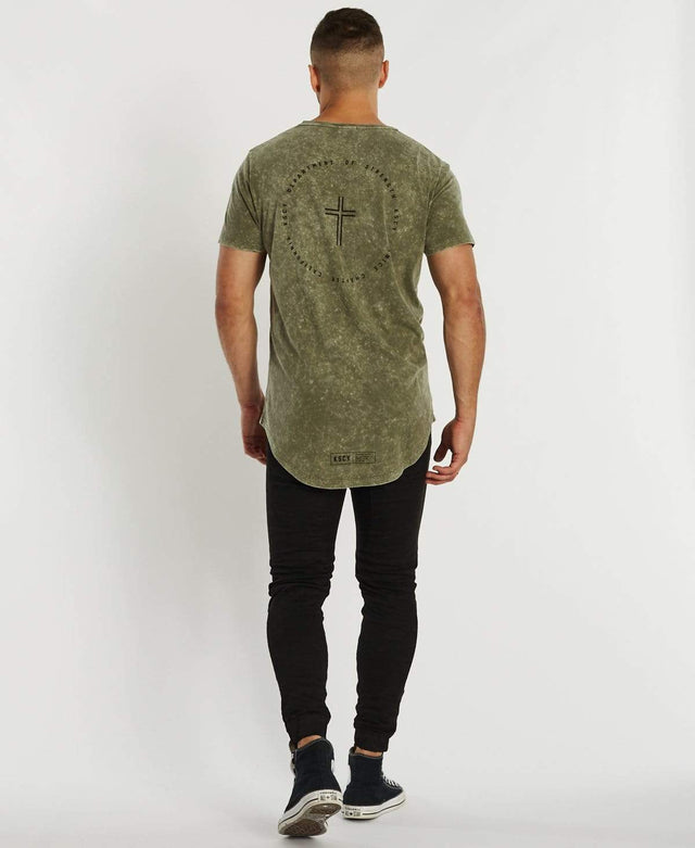 Kiss Chacey Episodes Dual Curved V-Neck T-Shirt Acid Khaki