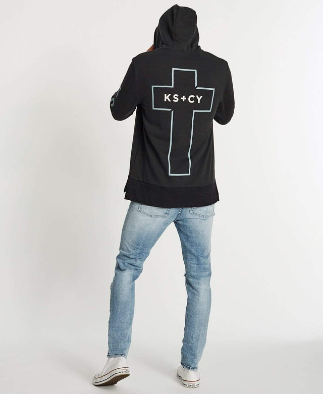 Kiss Chacey Faithful Step Hem Hoodie Graphite
