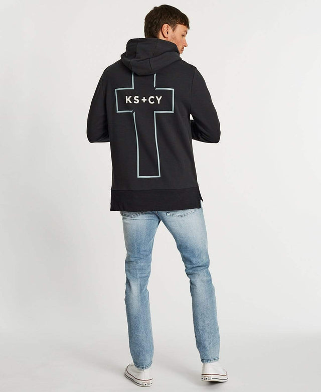 Kiss Chacey Faithful Step Hem Hoodie Graphite