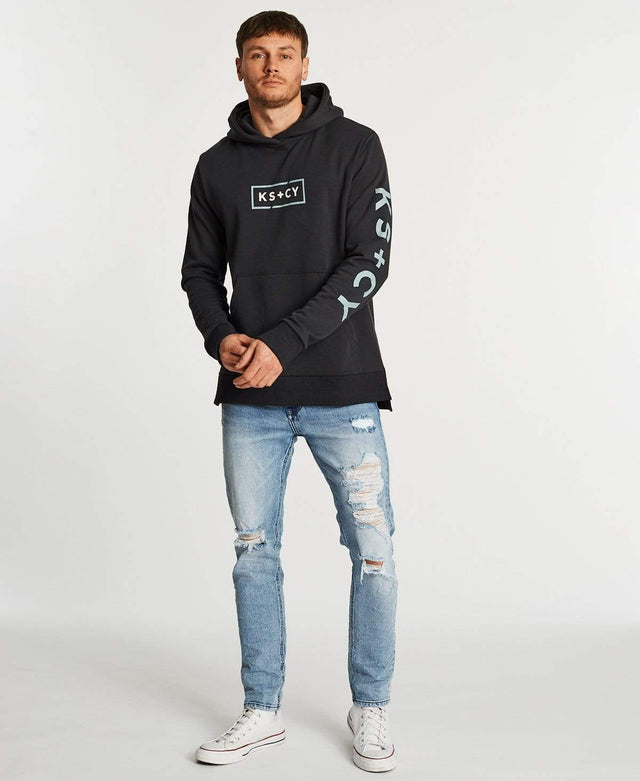 Kiss Chacey Faithful Step Hem Hoodie Graphite