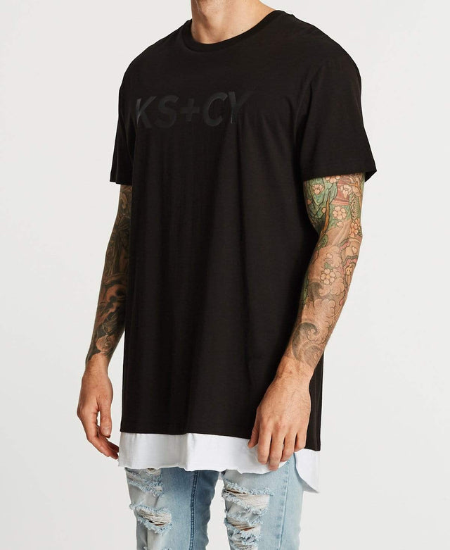 Kiss Chacey Free Town Relaxed Layered T-Shirt Jet Black