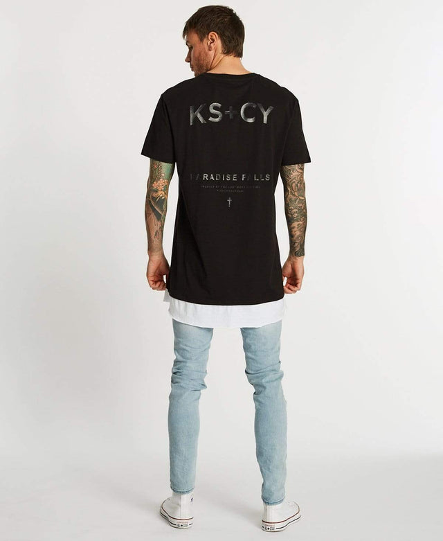 Kiss Chacey Free Town Relaxed Layered T-Shirt Jet Black