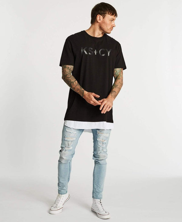 Kiss Chacey Free Town Relaxed Layered T-Shirt Jet Black