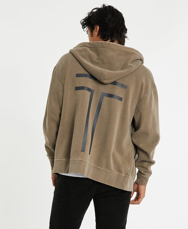 Kiss Chacey Gaskill Relaxed Hoodie Zip Jumper Pigment Driftwood Brown