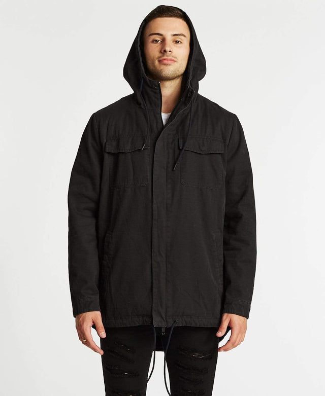 Kiss Chacey Granada Hooded Parker Jacket Jet Black