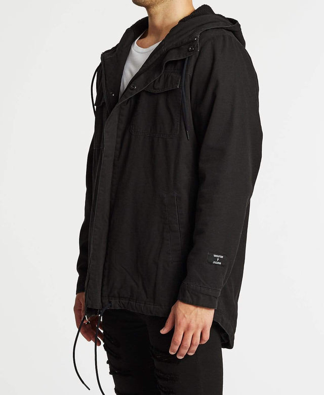 Kiss Chacey Granada Hooded Parker Jacket Jet Black