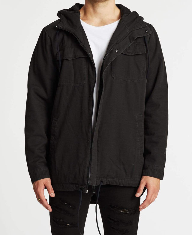 Kiss Chacey Granada Hooded Parker Jacket Jet Black