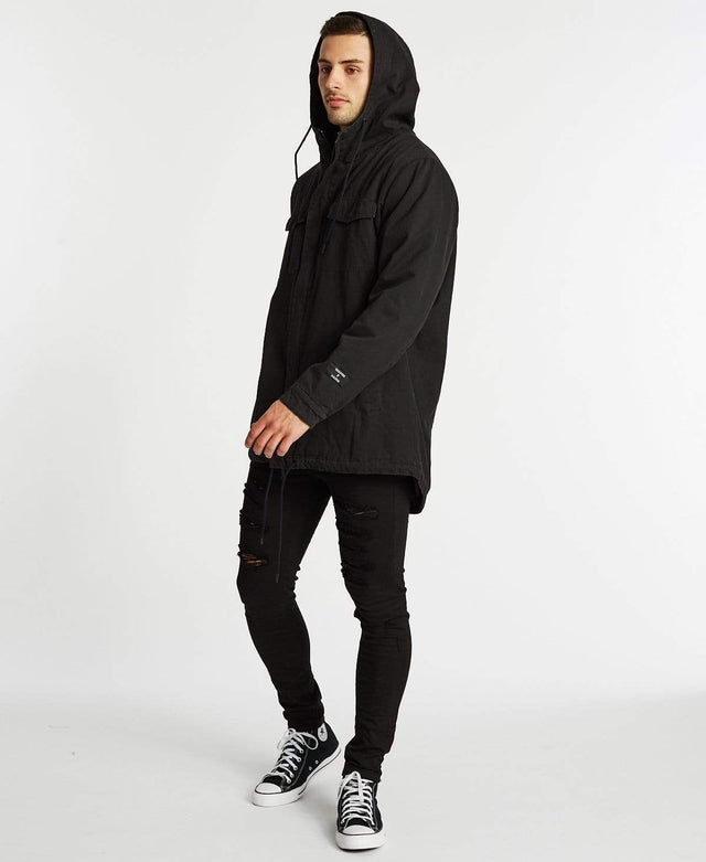 Kiss Chacey Granada Hooded Parker Jacket Jet Black